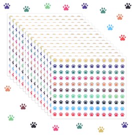1800pcs Paw Print Stickers, Waterproof Glitter Dog Paw Stickers, Mini Dog Puppy Bear Paw Stickers for Children for Students Planner Nursery Classroom Teacher Reward