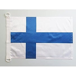 Finland NAUTICAL Flag 18'' x 12'' - Finnish flags 30 x 45 cm - Banner 12x18 in for boat - Drapeau Finlande AZ FLAG