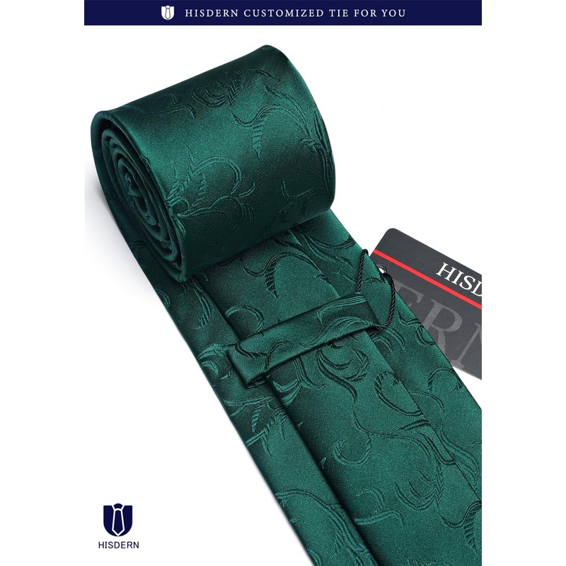 Hisdern TP-01S Men’s Paisley Pattern Necktie and Square Set, Business,