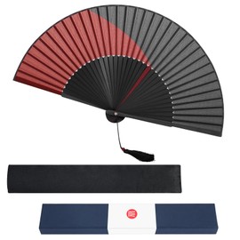 Dockii Men's Folding Fan, Durable, Made in Japan, Lightweight, Popular, Men's Bamboo, Luxury Silk Fan, Stylish, Women's, Gift Box Included, Bag, Large Fan, Summer Festival, Kabuki Accessory, Gift,