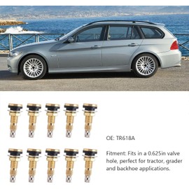 10 Pcs TR618A Tubeless Air Liquid Tractor Valve Stems for Industrial Agricultural Wheels, Perfect for Tractors, Graders, and Backhoes. Fast Flow Valve Core Included, Length 1 7/8in