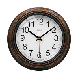 TAHEAT 8.5 Inch Wall Clock, Battery Operated Silent Non Ticking - Vintage Gold Copper Kitchen Clock for Living Room, Bedroom, Office, Bathroom - Easy to Read Retro Decorative Wall Clocks​