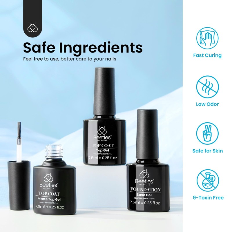 Beetles Gel Nail Polish Kit with 48W U V LED