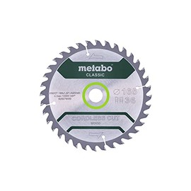 Metabo 628279000 Cordless Cut Wood Classic Saw Blade 165 x 1.6 / 1.0 x 20 Z36 WZ 15°