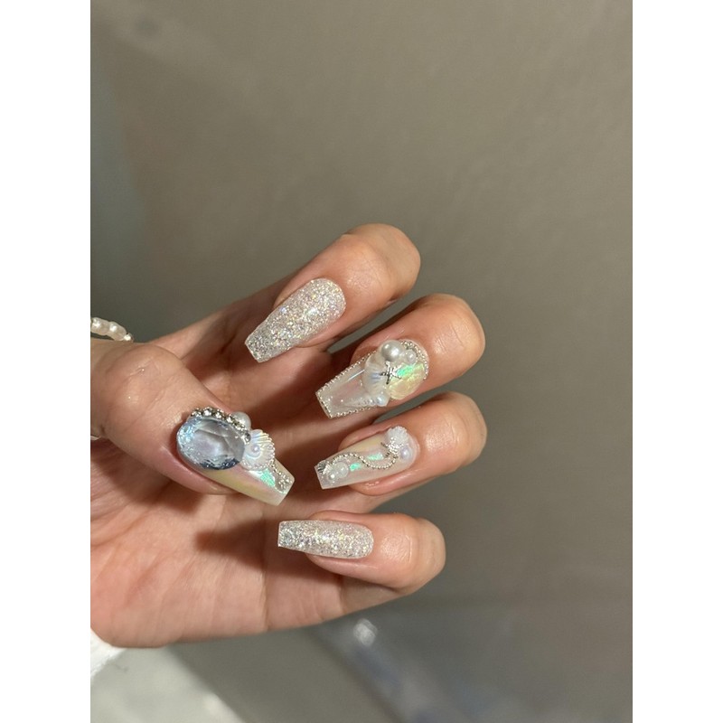Summer Nail Aurora Pearl Tights - L-Oval / 여름네일 오로라