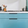 Ravinte Hardware 10 Pack Black Cabinet Handles, Finger Edge Pull