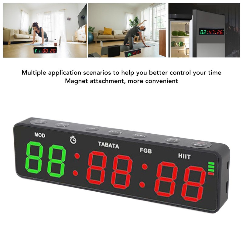 Gym Timer, Training Interval Timer, Stopwatch, Countdown, Large Digital Wall