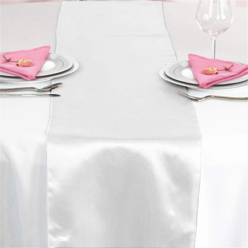 Time to Sparkle 5 Pack Satin Table Runners 12"x108"inch (Silver)