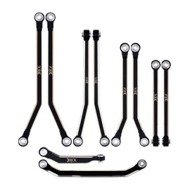 DJX 10PCS Brass High Clearance Links Set Front & Rear Link with Steering Link Suitable for Axial SCX30 Upgrades Parts