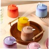 FUNOMOCYA Ceramic Salt Jar Spoon Truffle Salt Shaker for Spices