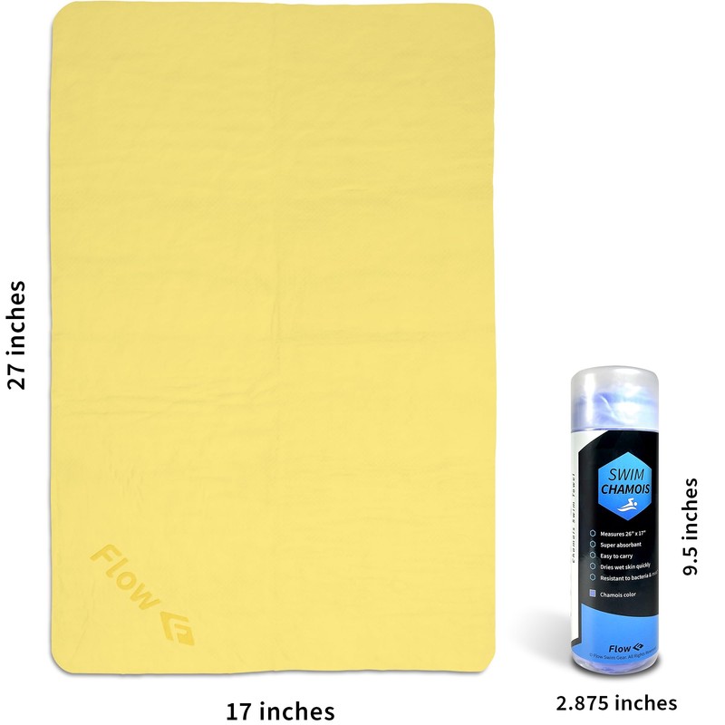 Flow - Toalla de gamuza para natación, 26 x 17