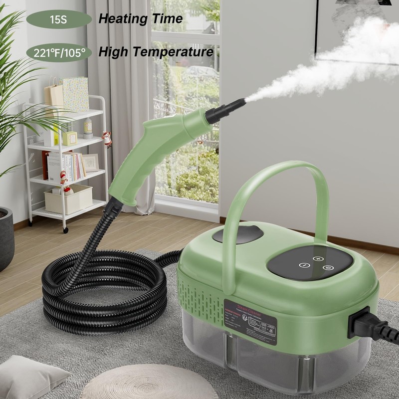 Handheld Steam Cleaner, 1000ml Water Tank, 15S Heat-up Time, Multipurpose
