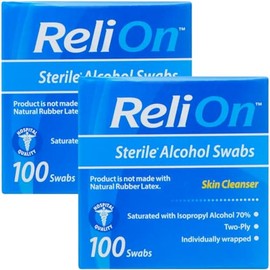 Almohadillas de preparación de alcohol estéril, 70% isopropilo, envueltas individualmente, 100 unidades | Ideal para el hogar, botiquines de primeros 