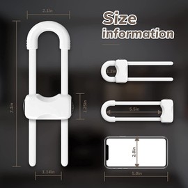 Baby Proofing Cabinet Locks Child Locks for Cabinets Adjustable U Shaped Baby Safety First Cabinet Lock Latches for Drawers Closet Modern Proof Drawers Cabinet Lock with Extra Secure Lock Buttons