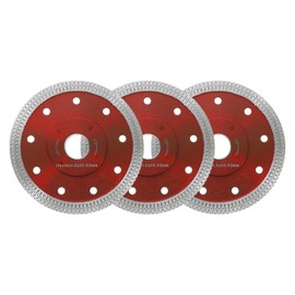HARFINGTON 3pcs Diamond Tile Saw Blades, Super Thin 4.5-inch / 115mm Diamond Cutting Saw Blades with 22mm (7/8") & 20mm (25/32") Arbor for Cutting Ceramic Marble Porcelain Tile, Red