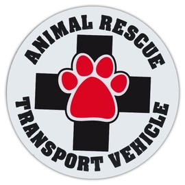 4.75" Round Pet Magnets: Animal Rescue Transport Vehicle | Cars, Trucks, SUVs