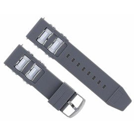 Ewatchparts 26mm Rubber Watch Band Strap Compatible With Invicta Russian Diver 1201 1805 1845 1959 Gray