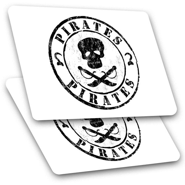 Rectangle Stickers(Set of 2) 7.5cm - Jolly Roger Pirate Kids