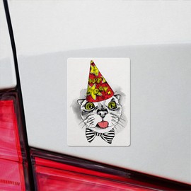 Decal Stickers of Cat Partyhat Bow Premium Indoor (No Waterproof) Vinyl Decal Stickers for Laptop Phone Accessory Helmet Car Window Mug Tuber Cup Door Wall Decoration NVCVER3g2257aBL