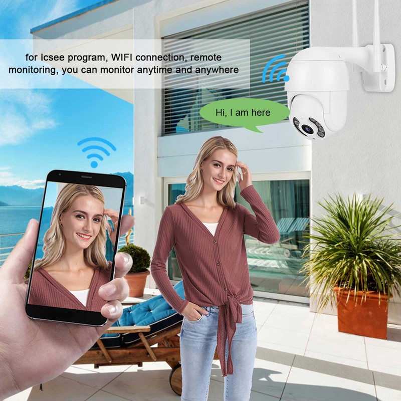 2in Waterproof PTZ Mini Dome Camera 1080P WiFi 8 Lights