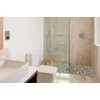 Elephantile Pebble Tile for Shower Floor Brown Blue Pebbles Mosaic