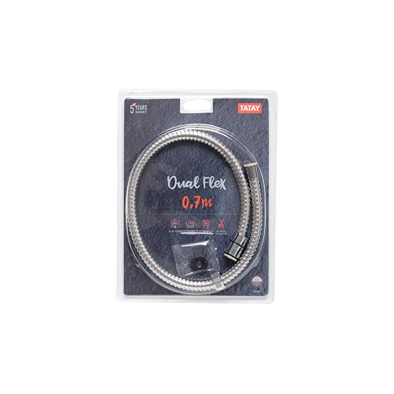 TATAY 3321509 Tubo Doccia, Cromato, 0,7 m