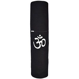 YogaAccessories Black OM Cotton Yoga Mat Bag - Zippered