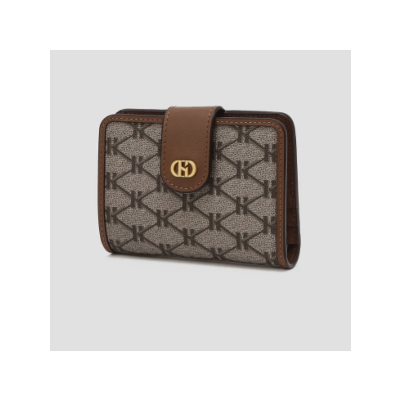 Hazzys (광주신세계)25SS브라운 이니셜패턴 가죽 반지갑 HIWA5E842W1 (Gwangju Shinsegae) 25SS Brown