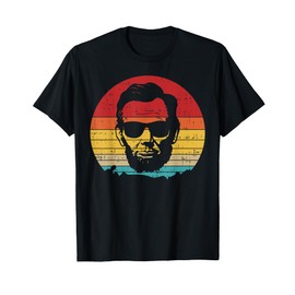4th of July Men Women Abe Abraham Lincoln Retro Sunset T-Shirt