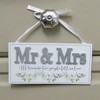 Wedding Plaque Mr & Mrs All Because Two People Fell