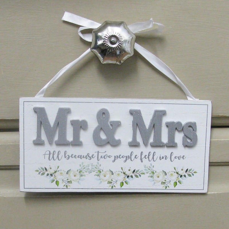 Wedding Plaque Mr & Mrs All Because Two People Fell