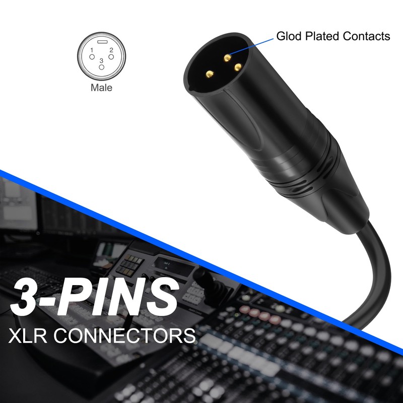 XMSJSIY XLR to 3-pin Phoenix Cable XLR 3P Male to