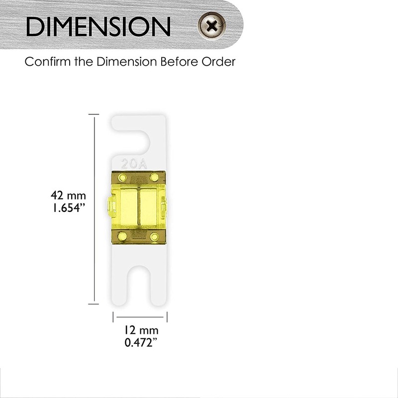 Greluma Pack of 6 20A Mini ANL Fuses for Automotive