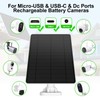 Solar Panel for Security Camera, 5W Solar Panel for Micro