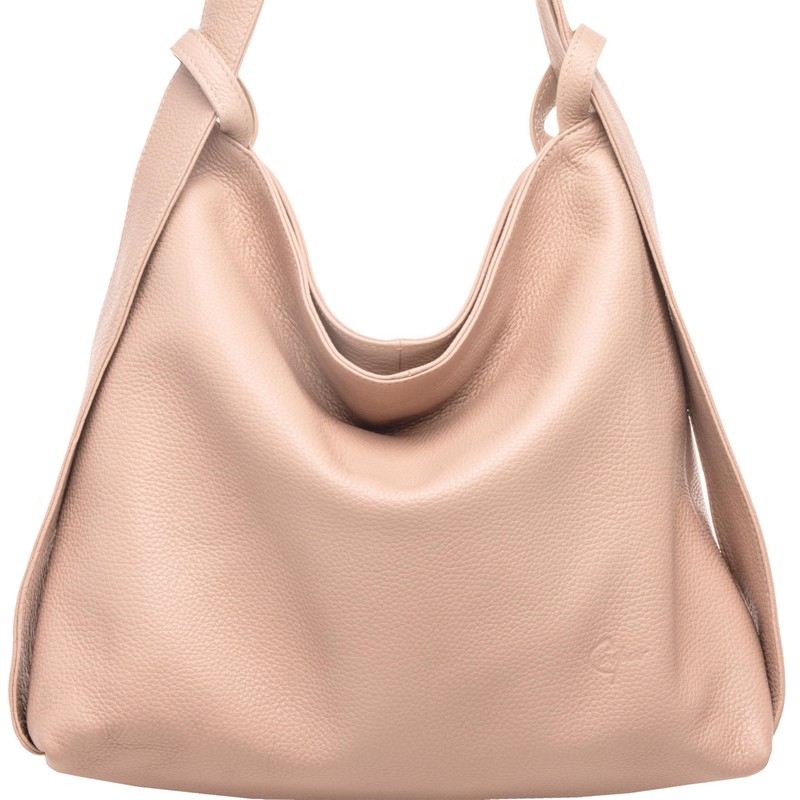 Caspar TL786 Women's Leather 2 in 1 Shoulder Bag Backpack,