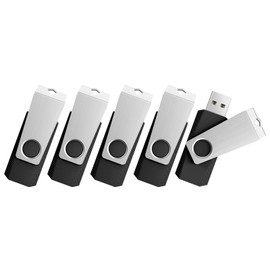 TOPESEL USB Flash Drive 5 Pack 64GB USB Storage Flash Drives, Memory Stick Jump Drive USB Drive Thumb Drives for PC laptops, Tablets, TVs, car Audio (64G, 5PCS, Black)