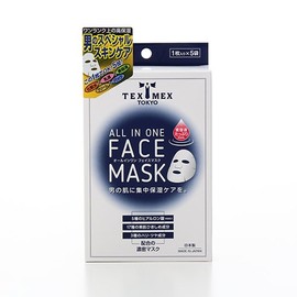 TEX Mex All-in-One Face Mask, 5 Bags (Sheet Shape Beauty Mask)