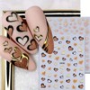 Valentines Nail Stickers Glitter Metallic Nail Decals Brown Pink Nail