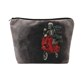 Younpy Skull Makeup Bag,Human Skeleton Cosmetic Bag,Travel Accessories Organizer,Travel Essentials Zipper cosmetic Pouch,Portable Waterproof Toiletry Bag for Women, Black, Makeup Bag Suitable for