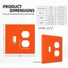 LOLREAI Light Switch Cover Plate Vibrant Orange 2 Gang Outlet