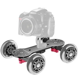 NEEWER Scaled Cámara Cuadro Dolly Slider con 10Kg Capacidad de Carga Diseño de Patinador Varillas de Aluminio Giratorio Ruedas de Goma(1/4,3/8" Tornillo para DSLR Cámaras de Vídeo)