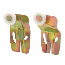 Prime-Line N 7531 Sliding Closet Door Roller Kit, 7/8 In. Wheel Diameter, Convex (Round) Edge, Stamped Steel Construction, Includes 1/4 & 1/2 In. Offsets, Fits Cox Wardrobe Door Systems (2 Pack)