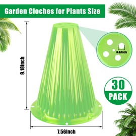 jixsloft jixsloft 30 Pack Garden Cloches for Plants, Reusable Bell Plant Cover, Plant Covers Protectors from Animals Snails Birds Chickens Insect, 9.18" H X 7.56" D