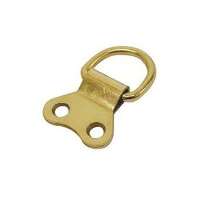 PICTURE FRAME HANGING D RING DOUBLE EB BRASS PLATED WITH