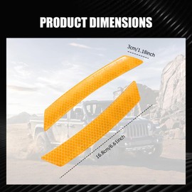 Lyxheth 2PCS Car Reflective Trim Side Marker Stickers, Side Reflectors for Car, Anti-Collision Automatic Bumper Fender Stickers, Auto Exterior Accessories Reflector Guard Fit Cars (Yellow, 2PCS)