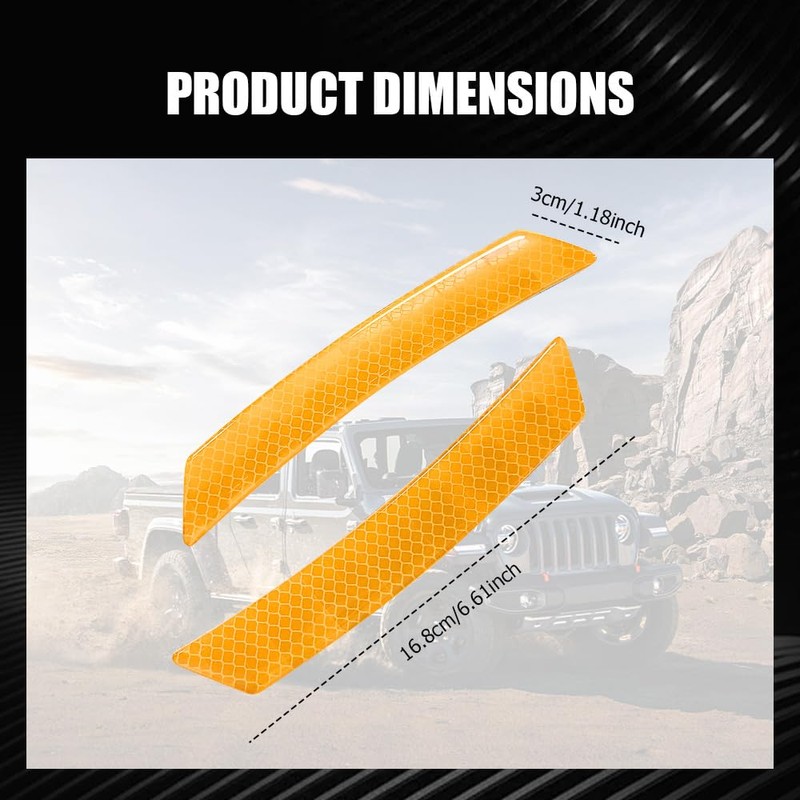 Lyxheth 2PCS Car Reflective Trim Side Marker Stickers, Side Reflectors