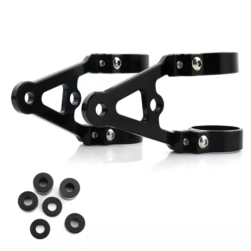 xitomer 50mm Motorcycle Headlamp Bracket Front Fork Support Mount Round