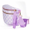FEIBOON Spacious Checkered Nylon Crossbody Bag Bum Bag Checkered Handbags