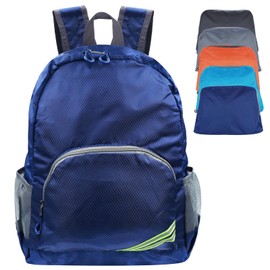 CHEESANHERR Rucksack Faltbar Ultraleicht, Packable Wanderrucksack Klein, Tagesrucksack Sport Trekkingrucksack Wasserabweisend Reiserucksack Daypack Backpack für Herren Damen Kinder (Marineblau)