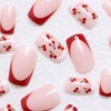 24Pcs French Tip Press on Nails Medium Square Fake Nails